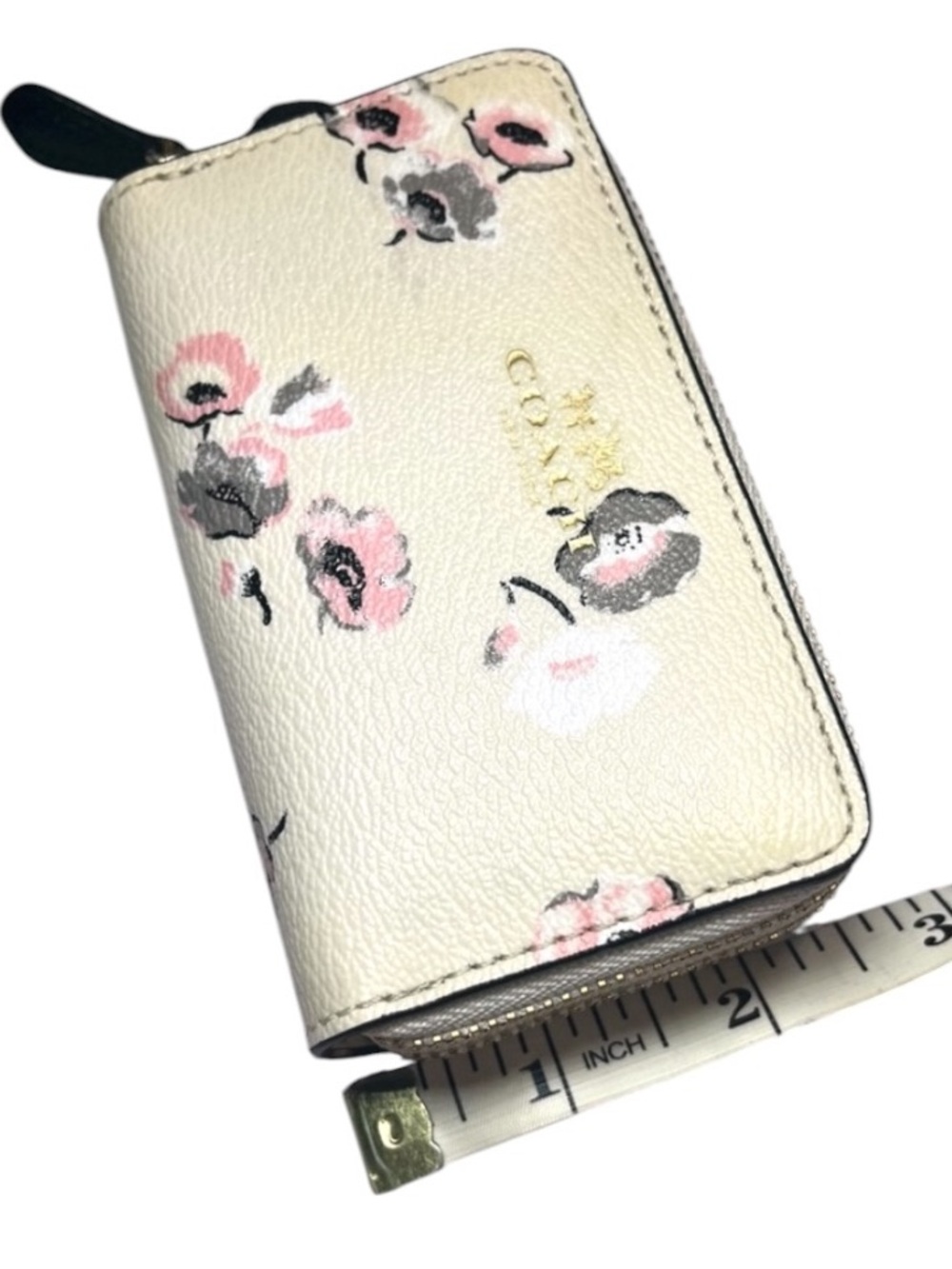 Coach Wildflower Floral Print Double Zipper Accordion Wallet Card Holder - Picture 10 of 14